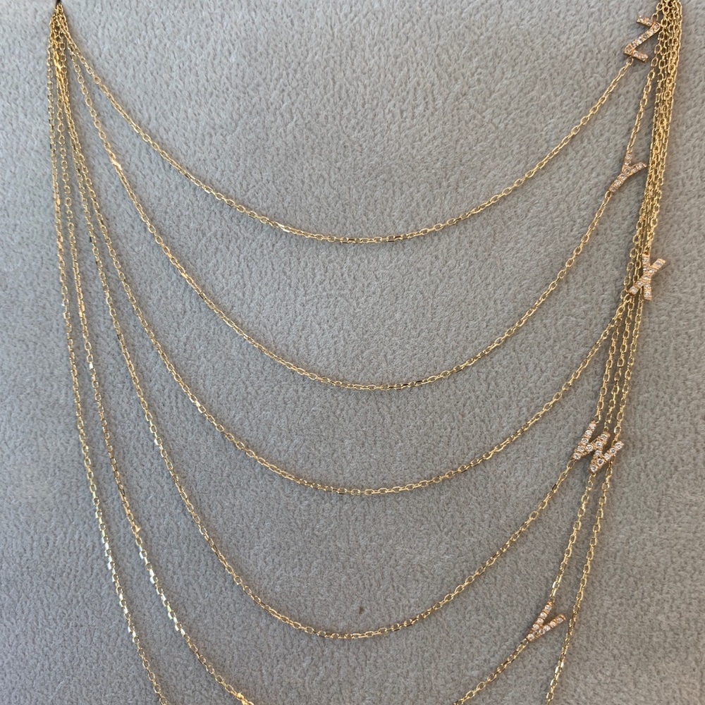 Diamond Initial Necklace - Picture 6 of 6